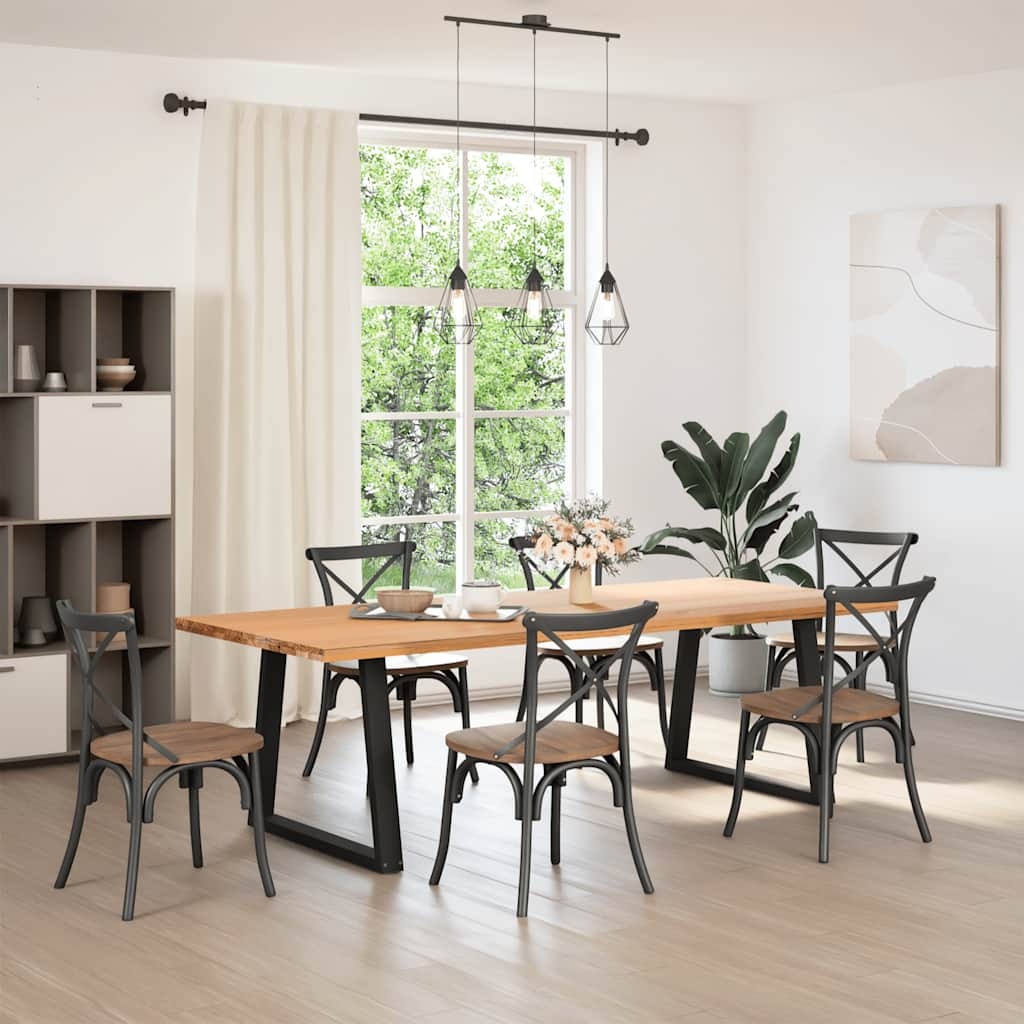 vidaXL Eettafelpoten 2 st V-vormig 70x(72-73,3) cm staal zwart