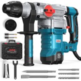 ENEACRO SDS-Plus Boorhamer, 1500 W, 7Joule afbreekhamer, 6 variabele snelheid 0-920 omw/min met 4 functies, anti-vibratie controle en veiligheidskoppeling, 32 mm boorvermogen in beton
