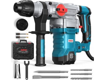 ENEACRO SDS-Plus Boorhamer, 1500 W, 7Joule afbreekhamer, 6 variabele snelheid 0-920 omw/min met 4 functies, anti-vibratie controle en veiligheidskoppeling, 32 mm boorvermogen in beton