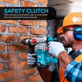 ENEACRO SDS-Plus Boorhamer, 1500 W, 7Joule afbreekhamer, 6 variabele snelheid 0-920 omw/min met 4 functies, anti-vibratie controle en veiligheidskoppeling, 32 mm boorvermogen in beton