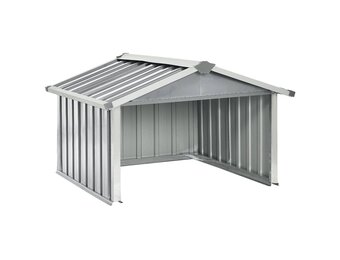 vidaXL Overkapping voor robotmaaier 92x97x63 cm staal grijs