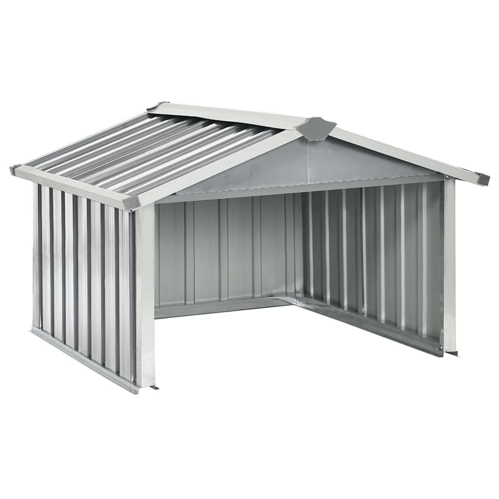 vidaXL Overkapping voor robotmaaier 92x97x63 cm staal grijs