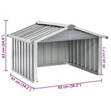 vidaXL Overkapping voor robotmaaier 92x97x63 cm staal grijs