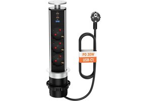 Uitschuifbare Stekkerdoos met USB | 40% Korting
