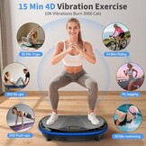 JOROTO Vibration Plate 4D Home 3 Powerful Motors Professional Full Body Training LED Light Strips up to 158 kg Quiet and Non-Slip Ideal for Home Fitness