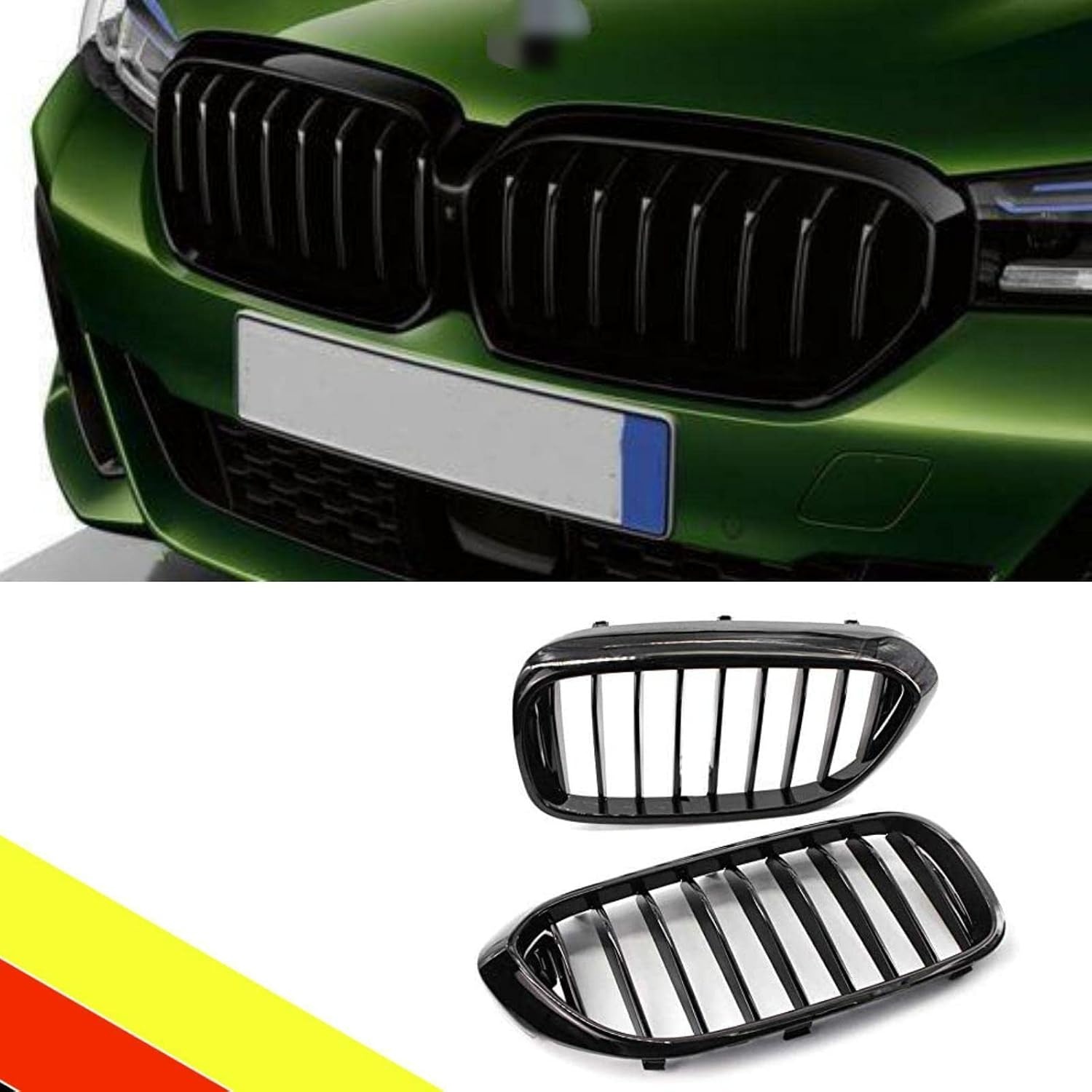Niergrille Sport voor BMW 5 Serie G30 G31 2017-2021 528LI 530LI 540LI Glanzend Zwart Enkele Brug ABS