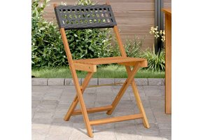 vidaXL Bistrostoelen Zwart (2 stuks) - Acaciahout & Polyrotan - 59% Korting