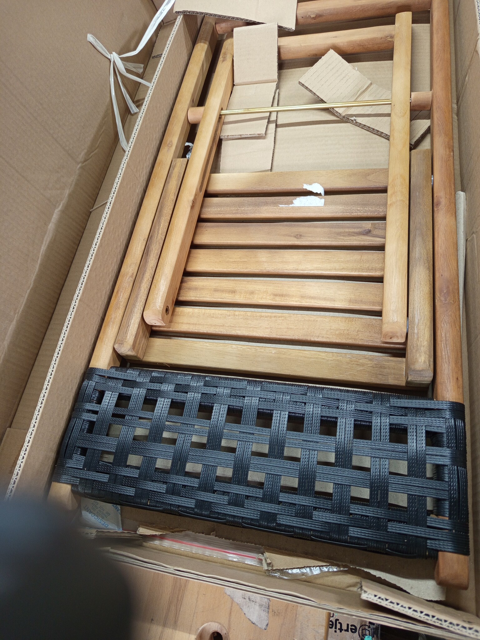 vidaXL Opklapbare stoelen, 2 stuks, zwart, massief acaciahout en polyrotan.