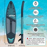 ALLPICK Stand Up Paddle Board, Opblaasbaar Paddleboard, Met Universele Camerabevestiging, Complete Accessoires, Verstelbare Peddel, Geschikt Voor Beginners en Gevorderde Peddelaars, 200 kg