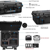 Draagkoffer voor DJI Flip, Fly More Combo, RC 2/N3/N2, 8 accu's, laadstation & accessoires. Waterdicht, Hard PP/EVA, Zwart, 36x13.6x32.5 cm (alleen ko