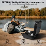 Draagkoffer voor DJI Flip, Fly More Combo, RC 2/N3/N2, 8 accu's, laadstation & accessoires. Waterdicht, Hard PP/EVA, Zwart, 36x13.6x32.5 cm (alleen ko