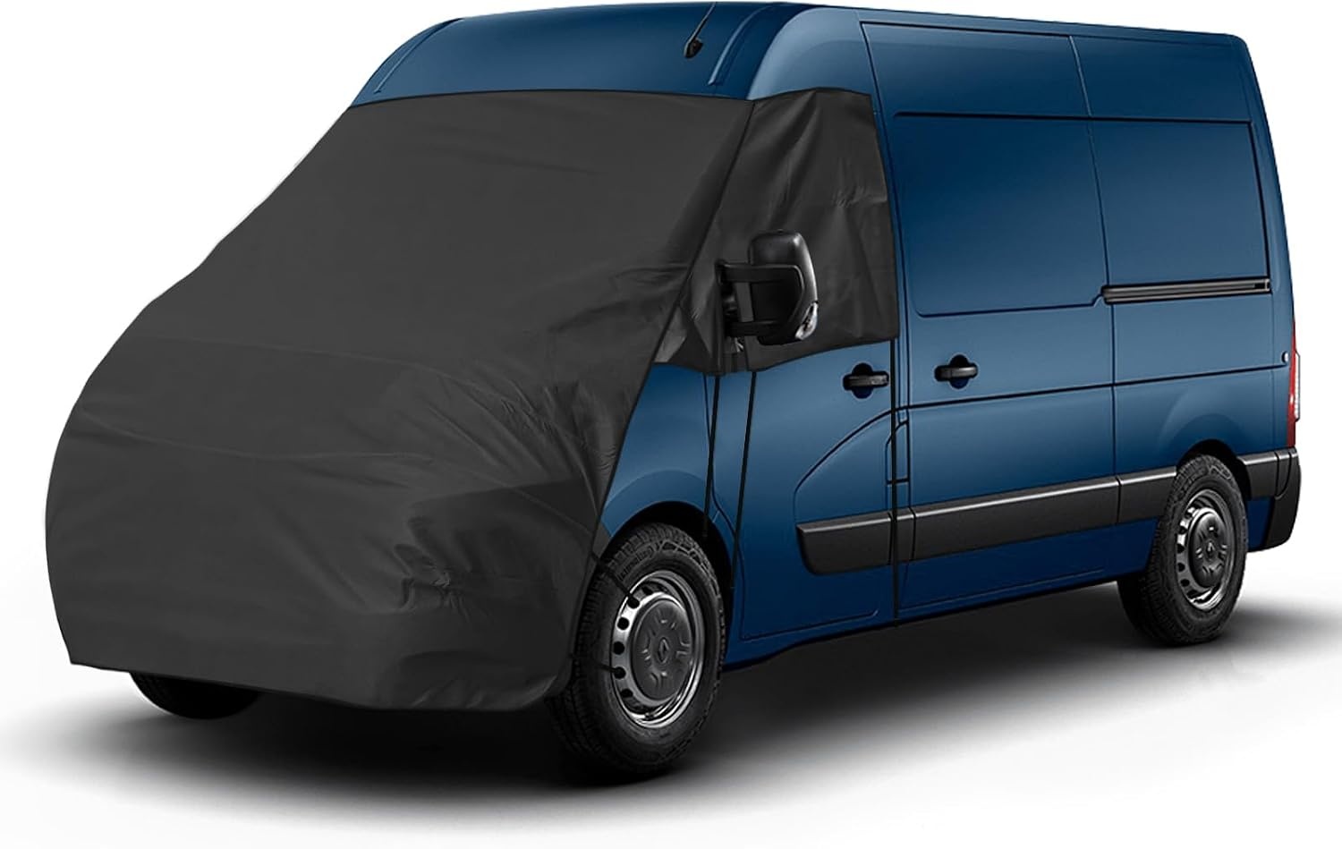 Voorruit Wrap Cover Vervanging voor Renault Master 2010-2024, Vervanging voor Opel Movano 2010-2024, Luxe Zonwering Volledige Okklusie Voorruitafdekking 420D Vervanging voor Nissan NV400 (Zwart)