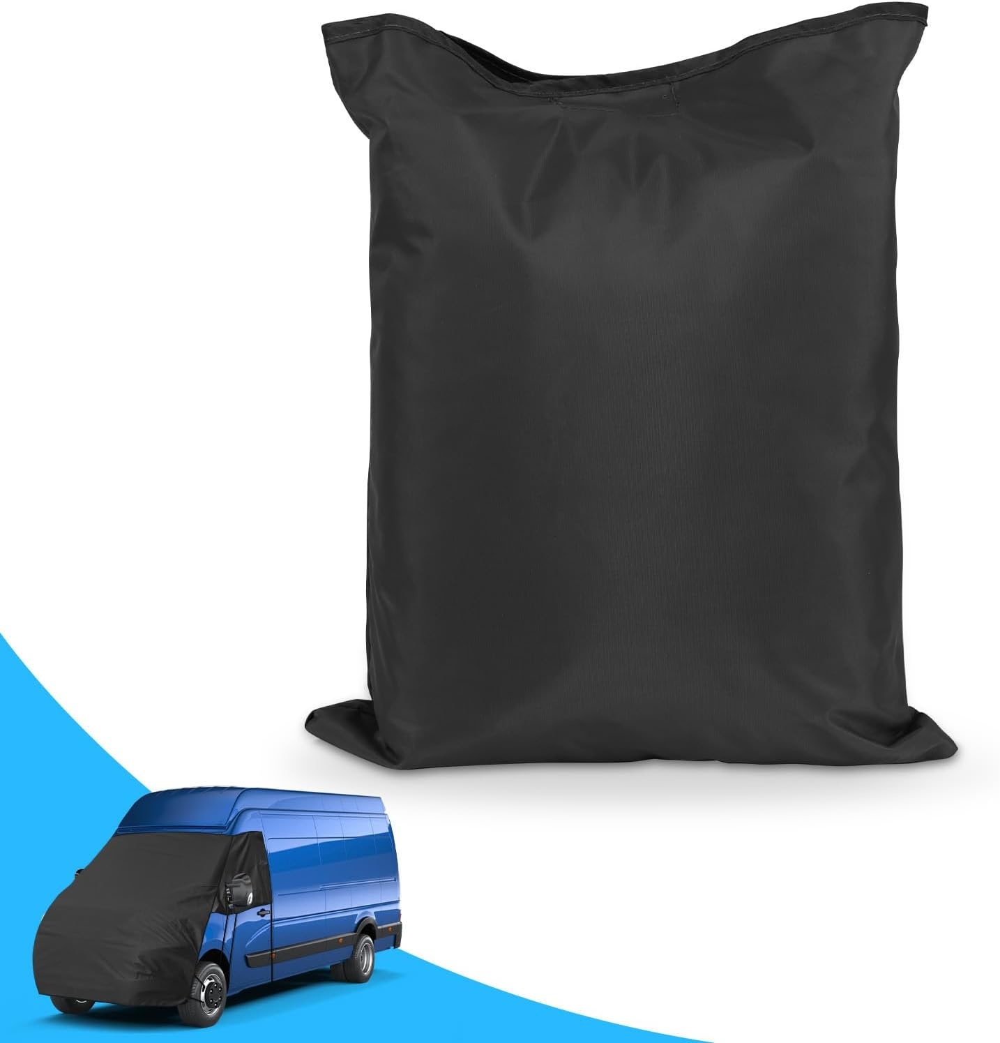 Voorruit Wrap Cover Vervanging voor Renault Master 2010-2024, Vervanging voor Opel Movano 2010-2024, Luxe Zonwering Volledige Okklusie Voorruitafdekking 420D Vervanging voor Nissan NV400 (Zwart)