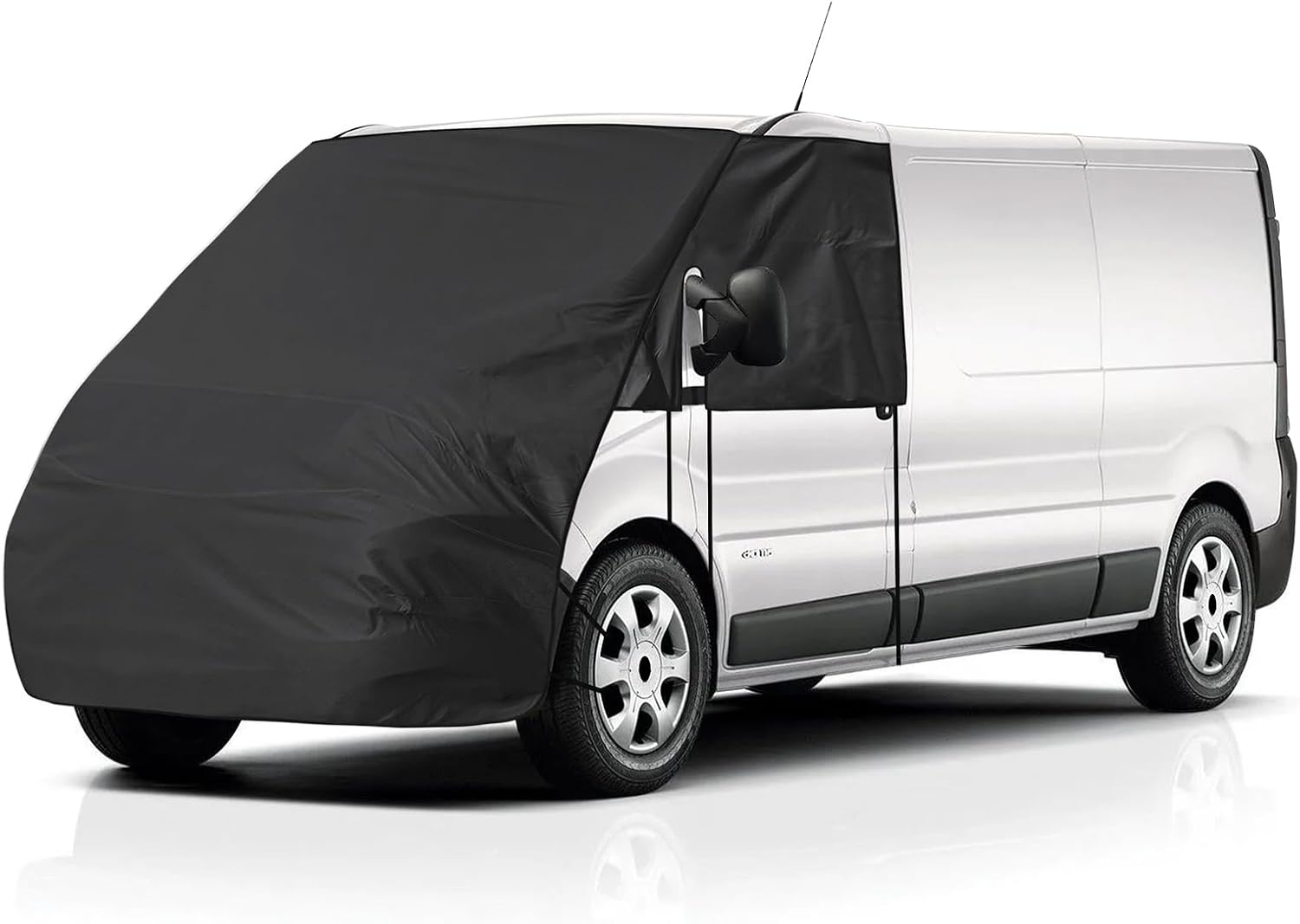 Voorruit Wrap Cover Vervanging voor Renault Master 2010-2024, Vervanging voor Opel Movano 2010-2024, Luxe Zonwering Volledige Okklusie Voorruitafdekking 420D Vervanging voor Nissan NV400 (Zwart)