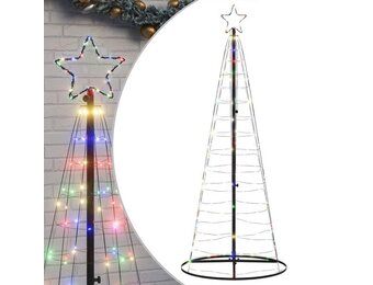 vidaXL LED-kerstboom 200 LEDs kleurrijk 182 cm