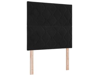 vidaXL Hoofdbord Wandgemonteerd Geometrisch Zwart 100 cm Fluweel