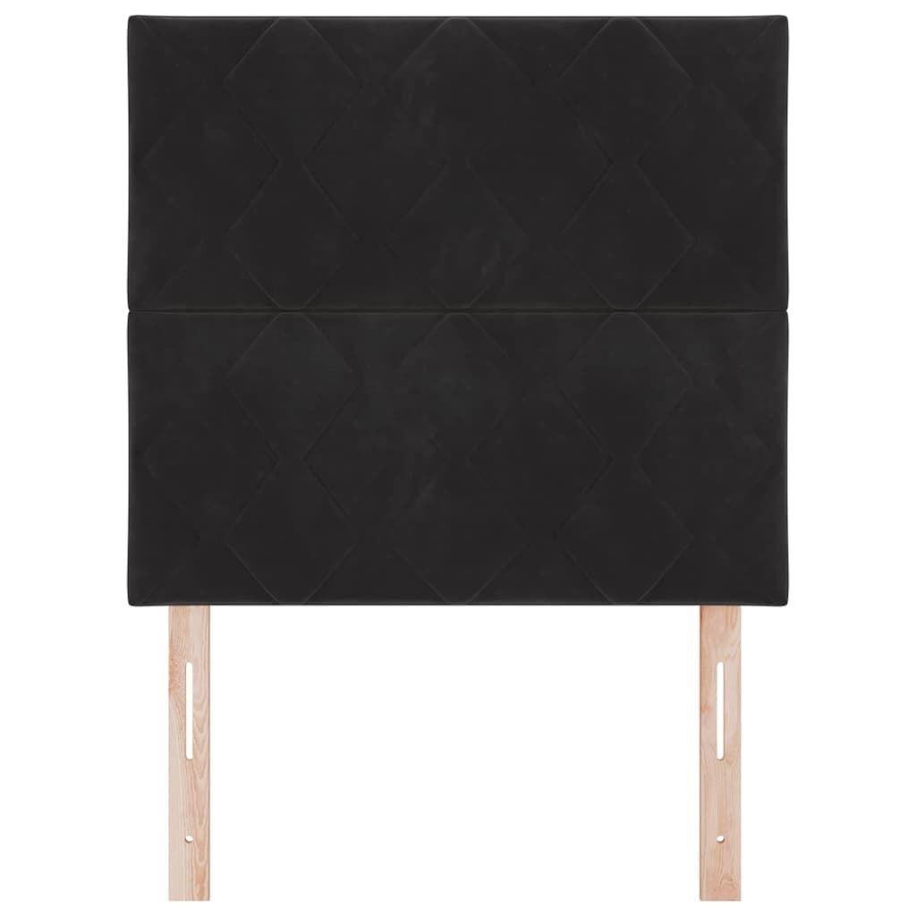 vidaXL Hoofdbord Wandgemonteerd Geometrisch Zwart 100 cm Fluweel