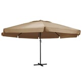 vidaXL Parasol met aluminium paal 600 cm taupe