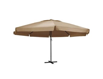 vidaXL Parasol met aluminium paal 600 cm taupe