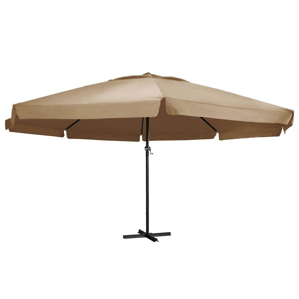 vidaXL Parasol met aluminium paal 600 cm taupe