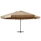 vidaXL Parasol met aluminium paal 600 cm taupe