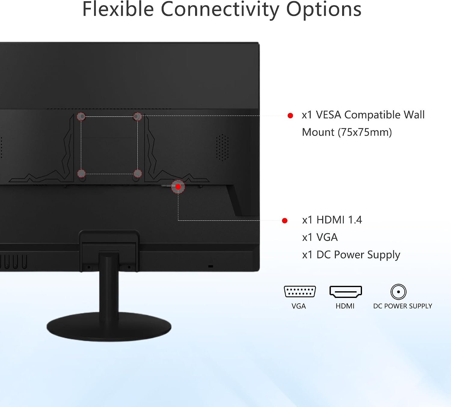 SKitphrati 19 inch LED PC Monitor - 1280x1024 - 75Hz - HDMI & VGA - Zwart