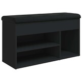 vidaXL Schoenenbank 82x32x45,5 cm bewerkt hout zwart