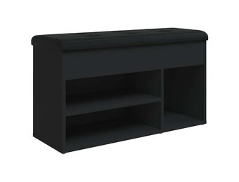 vidaXL Schoenenbank 82x32x45,5 cm bewerkt hout zwart