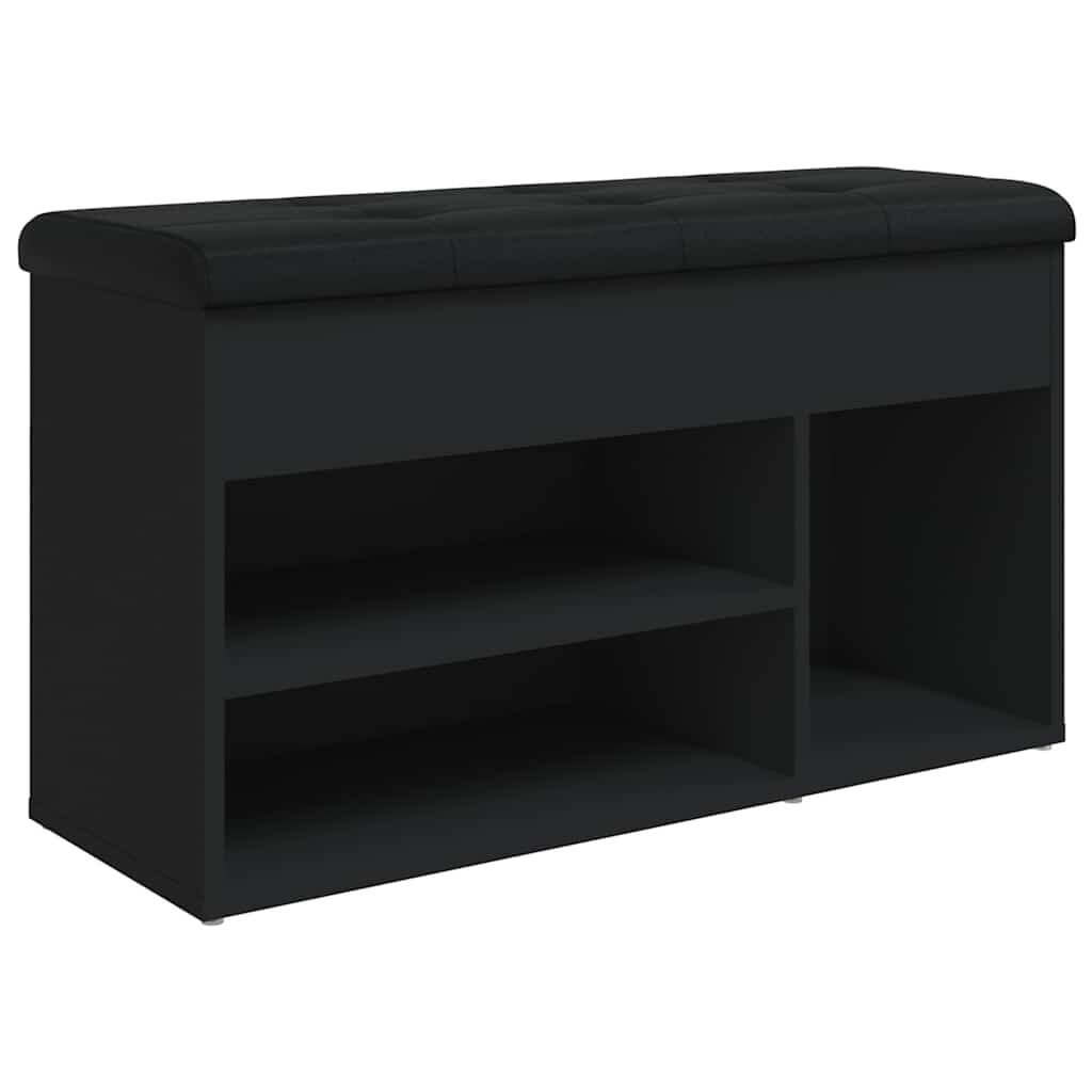 vidaXL Schoenenbank 82x32x45,5 cm bewerkt hout zwart