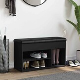 vidaXL Schoenenbank 82x32x45,5 cm bewerkt hout zwart