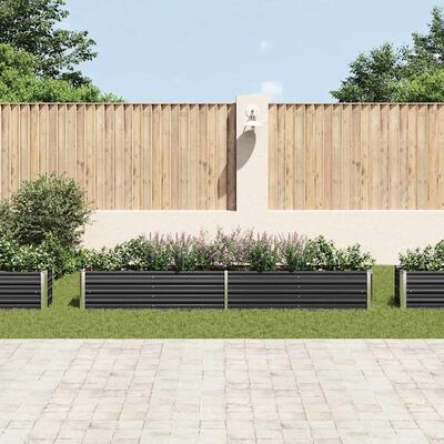 vidaXL Plantenbak verhoogd 320x40x45 cm gegalvaniseerd staal antraciet