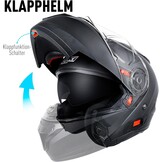 NENKI NK-868 Systeemhelm - ECE 22.06 Gecertificeerd - Mat Zwart - Maat L