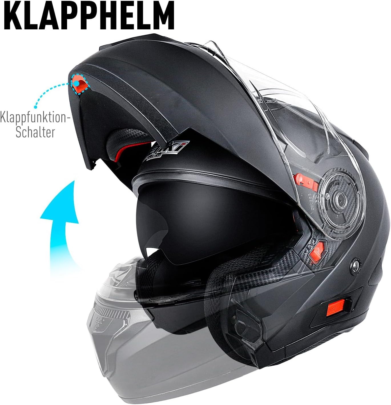 NENKI NK-868 Systeemhelm - ECE 22.06 Gecertificeerd - Mat Zwart - Maat L