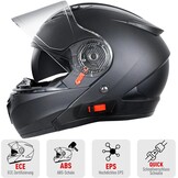 NENKI NK-868 Systeemhelm - ECE 22.06 Gecertificeerd - Mat Zwart - Maat L