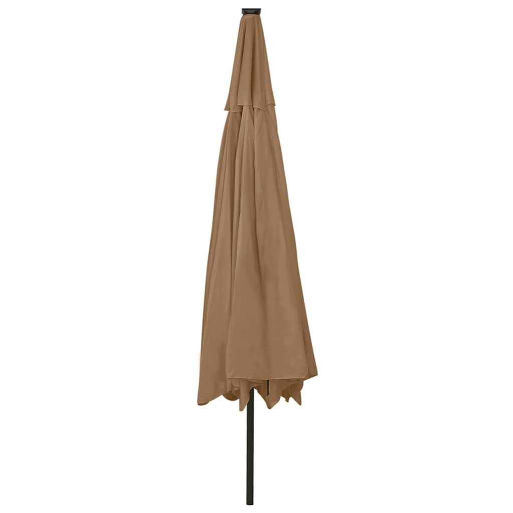 vidaXL Parasol met LED-verlichting 400 cm taupe