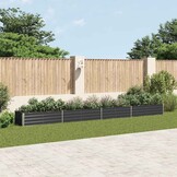 vidaXL Plantenbak verhoogd 600x80x45 cm gegalvaniseerd staal antraciet