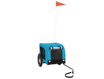 vidaXL Hondenfietstrailer oxford stof en ijzer blauw en zwart