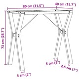 Y-frame Tafelpoten Staal 80x40x73 cm - 34% Korting!