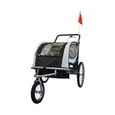 Multifunctionele Fietskar Kind - 2-zits - Met Schokbreker - Zwart Wit - 35% Korting