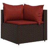 Tuinhoekbanken met kussens, 2 stuks, polyrotan bruin - 35% Korting!