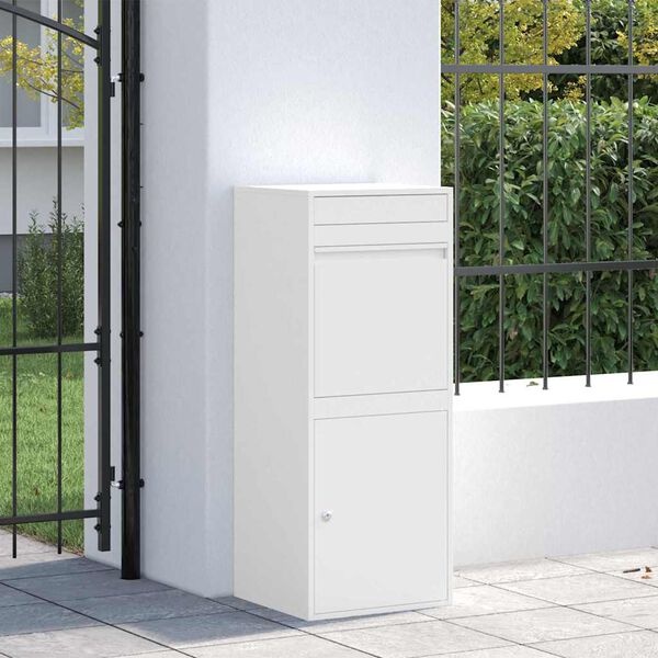 Pakket Inwerp Box met Opslag - Wit Staal - 41x38x103 cm - 35% Korting