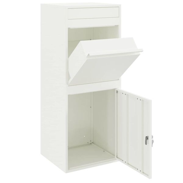 Pakket Inwerp Box met Opslag - Wit Staal - 41x38x103 cm - 35% Korting