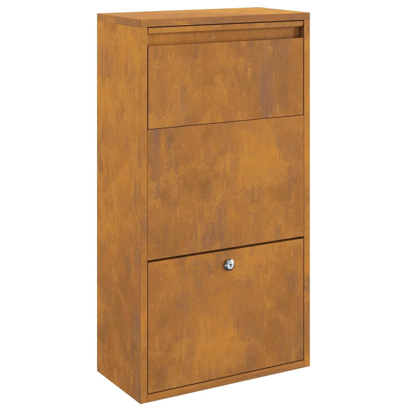 vidaXL Pakket Inwerp Box met Slot - Roestig, 44x22x82cm Cortenstaal (-34%)