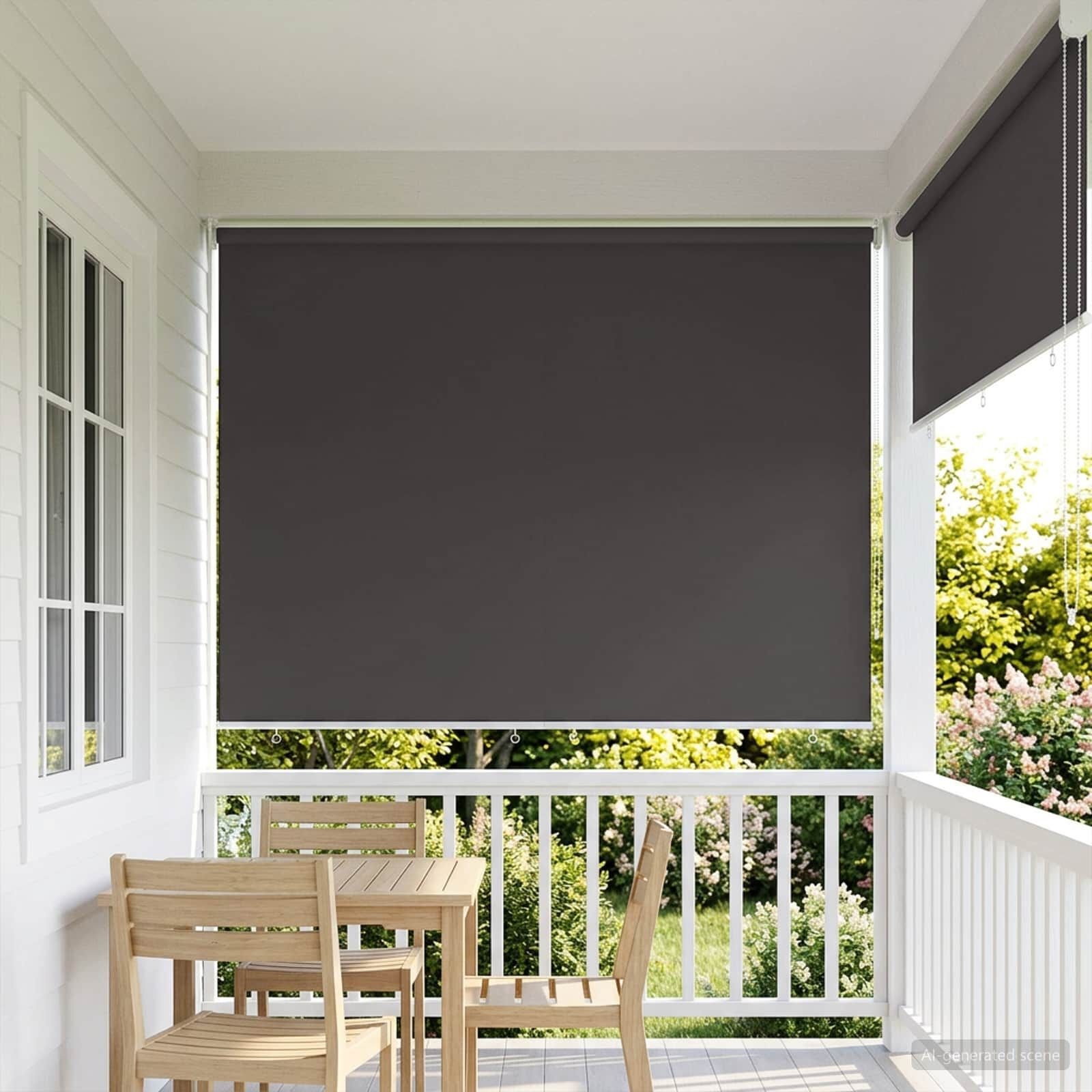 vidaXL Buitenrolgordijn UV-bescherming Antraciet 100 x 230 cm (B x H)
