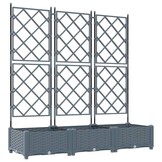 vidaXL Tuindruppel met Trellis 3 pcs Lichtgrijs 120 x 40 x 125,5 cm PP