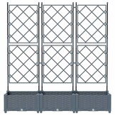 vidaXL Tuindruppel met Trellis 3 pcs Lichtgrijs 120 x 40 x 125,5 cm PP