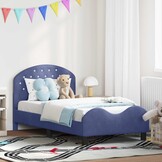 vidaXL Bedframe voor kinderen met hoofdbord Politieblauw 80 x 160 cm