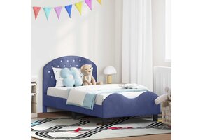 Kinderbedframe Politieblauw 80x160cm met Hoofdbord - 47% Korting!