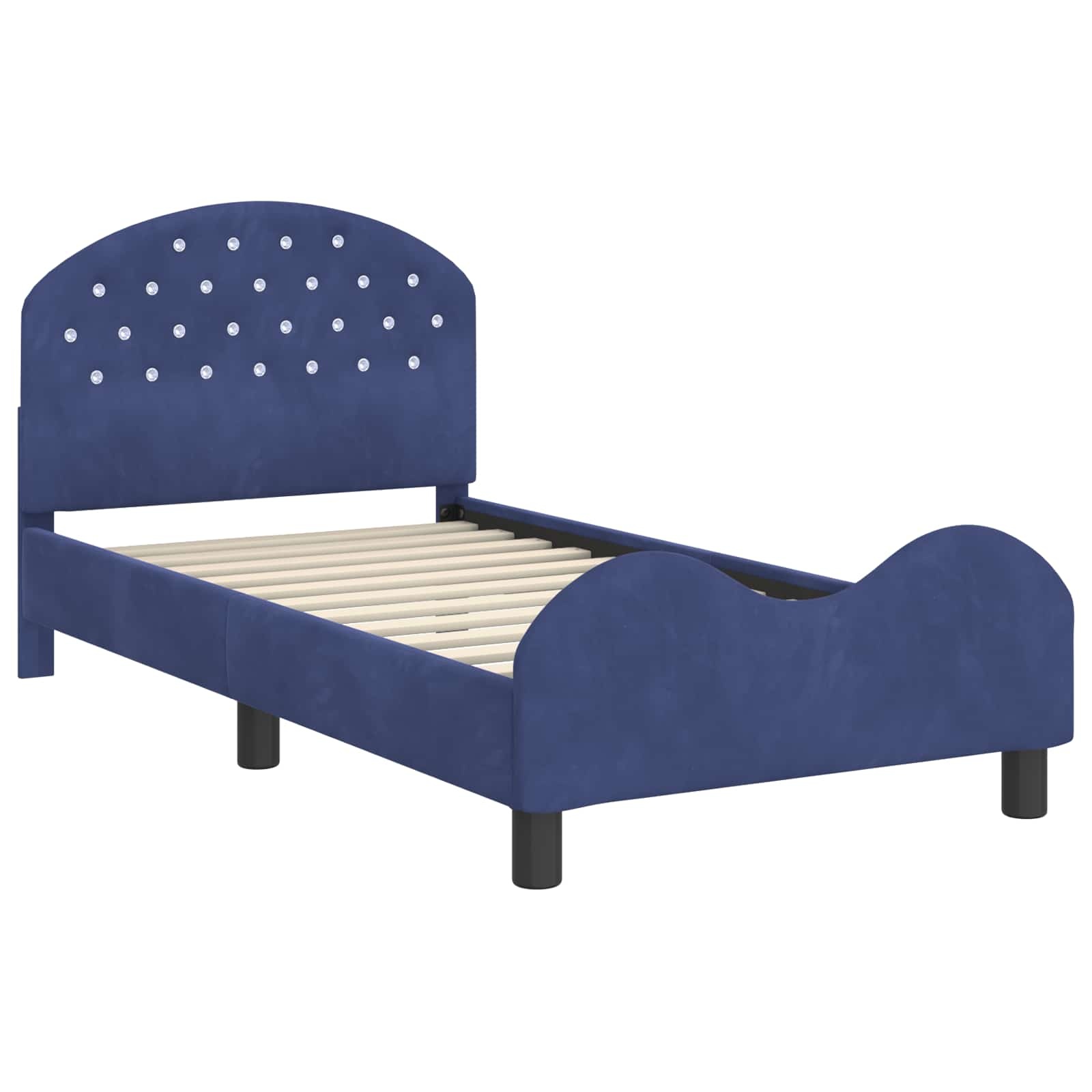 vidaXL Bedframe voor kinderen met hoofdbord Politieblauw 80 x 160 cm