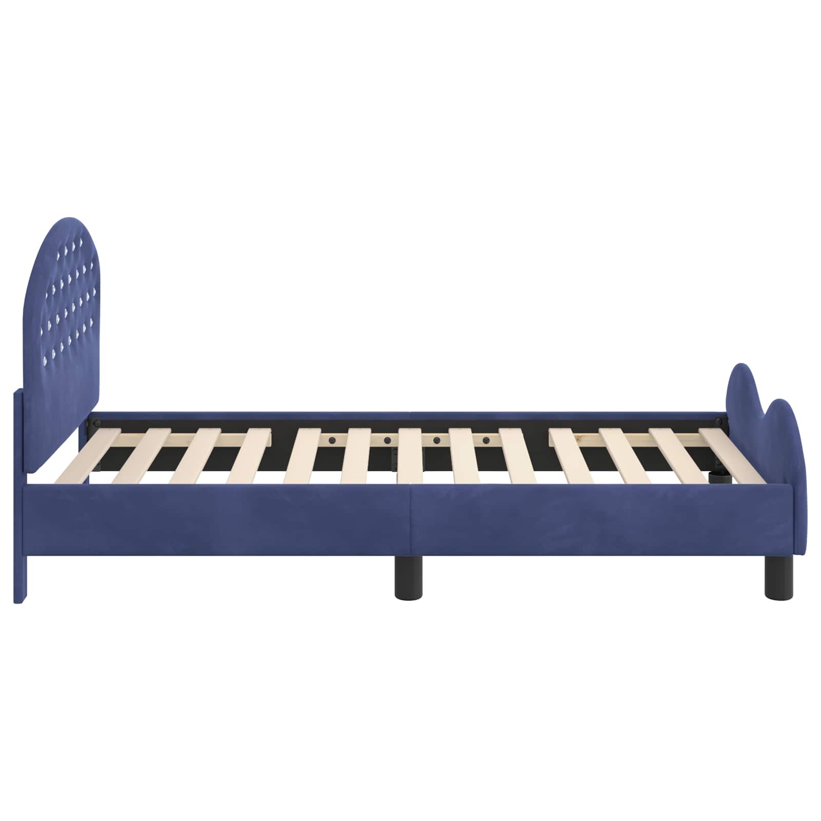 vidaXL Bedframe voor kinderen met hoofdbord Politieblauw 80 x 160 cm